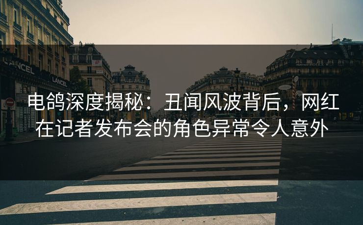 电鸽深度揭秘：丑闻风波背后，网红在记者发布会的角色异常令人意外