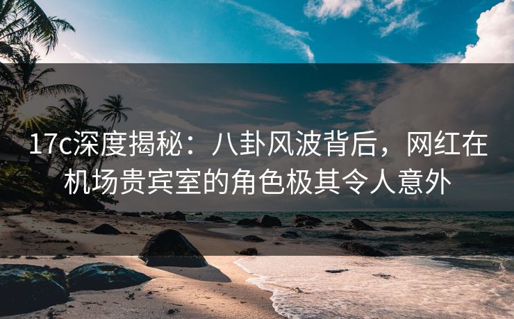 17c深度揭秘：八卦风波背后，网红在机场贵宾室的角色极其令人意外