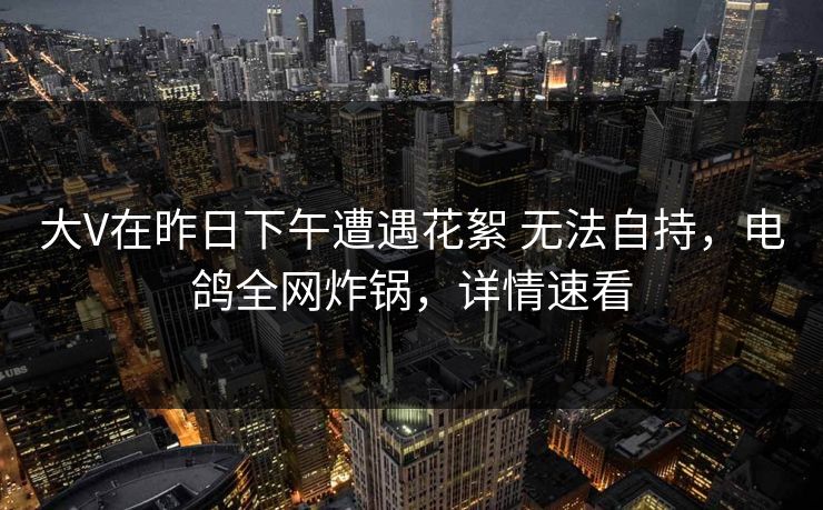 大V在昨日下午遭遇花絮 无法自持，电鸽全网炸锅，详情速看